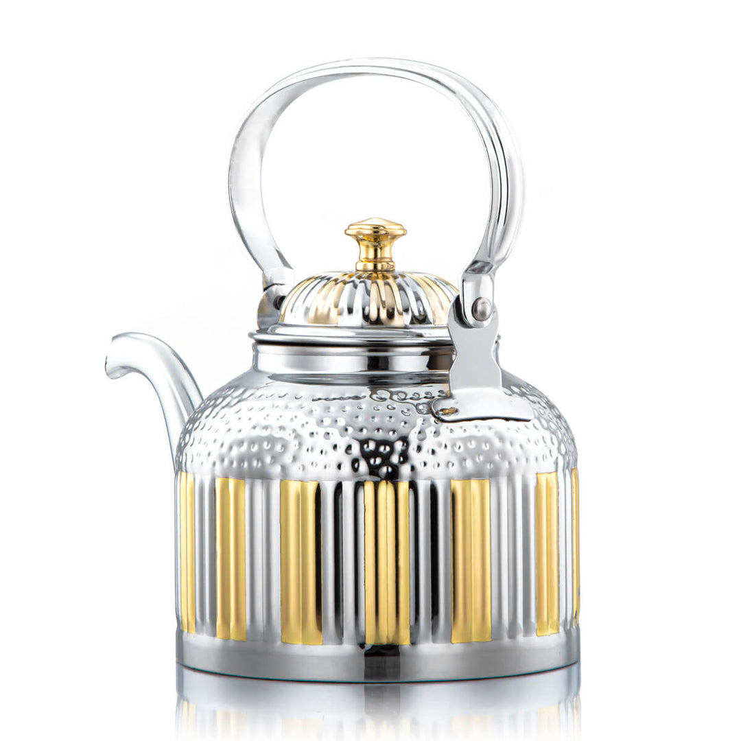  Almarjan 1.5 Liter Maraba'a Collection Stainless Steel Tea Kettle Silver & Gold - STS0010693 
