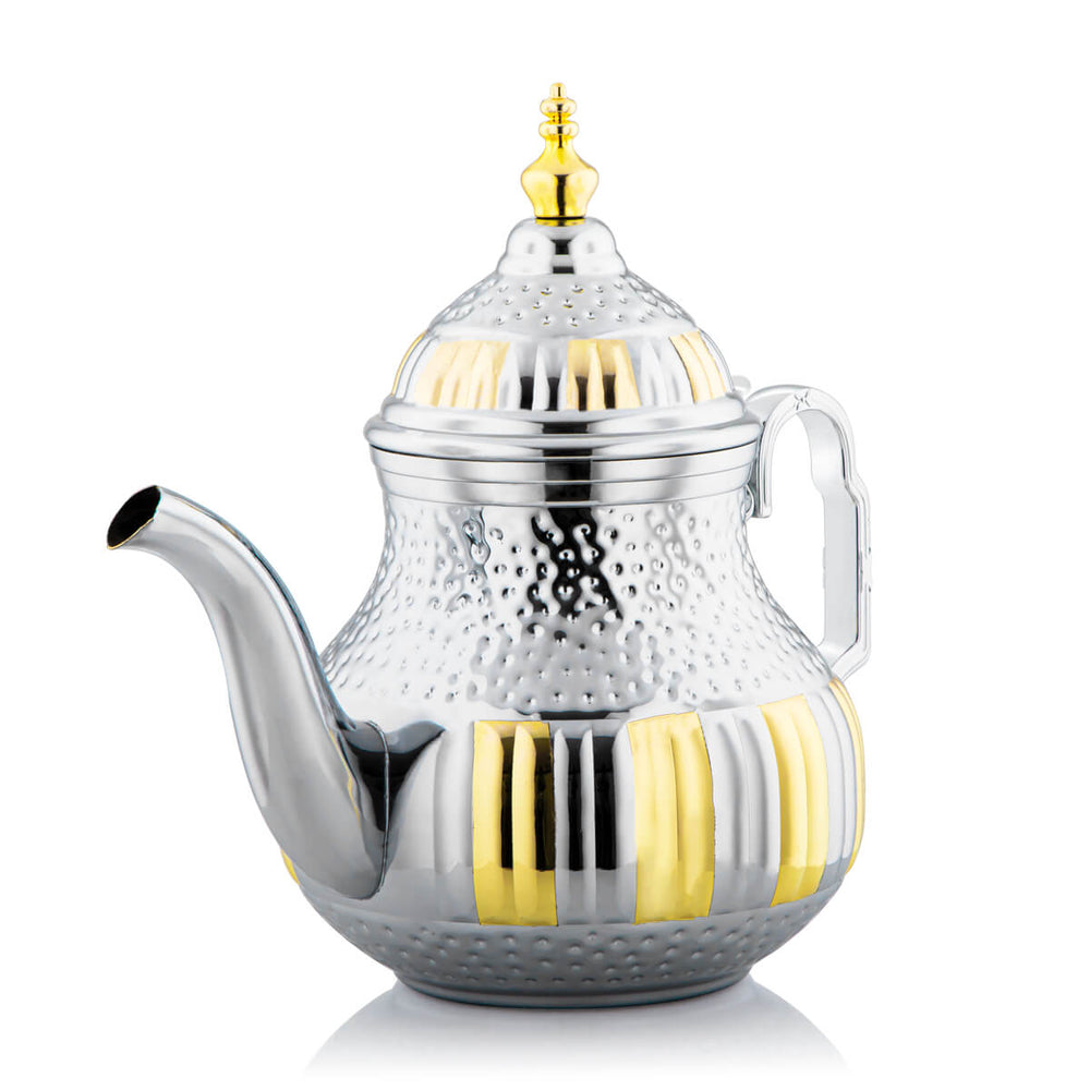 Almarjan 1.6 Liter Stainless Steel Teapot Silver & Gold - STS0010748
