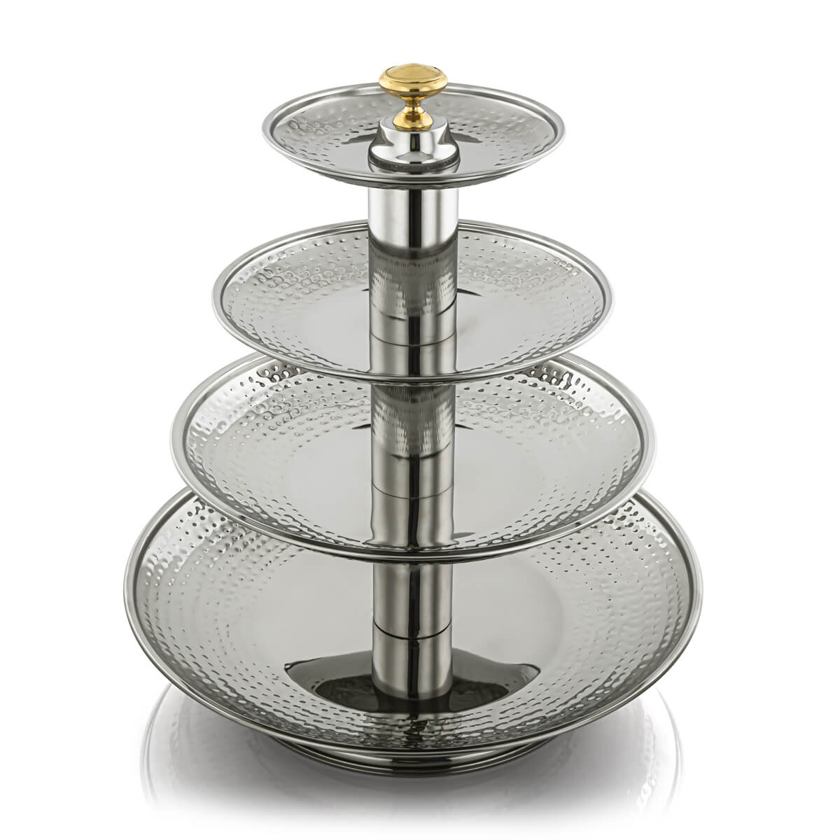 ALMARJAN Hammered Collection 4 Layer Stainless Steel Sweet Stand STS0290569