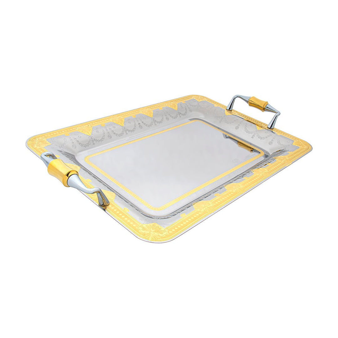 Almarjan 40 CM Laila Collection Stainless Steel Serving Tray - STS2051117