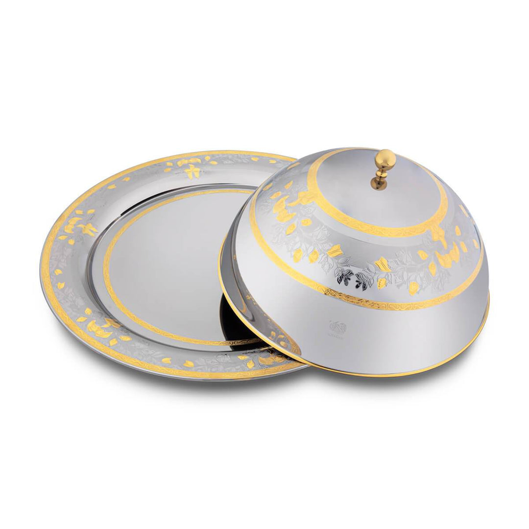 Almarjan 48 CM Carol Collection Stainless Steel Round Quzi Tray - STS2051141

