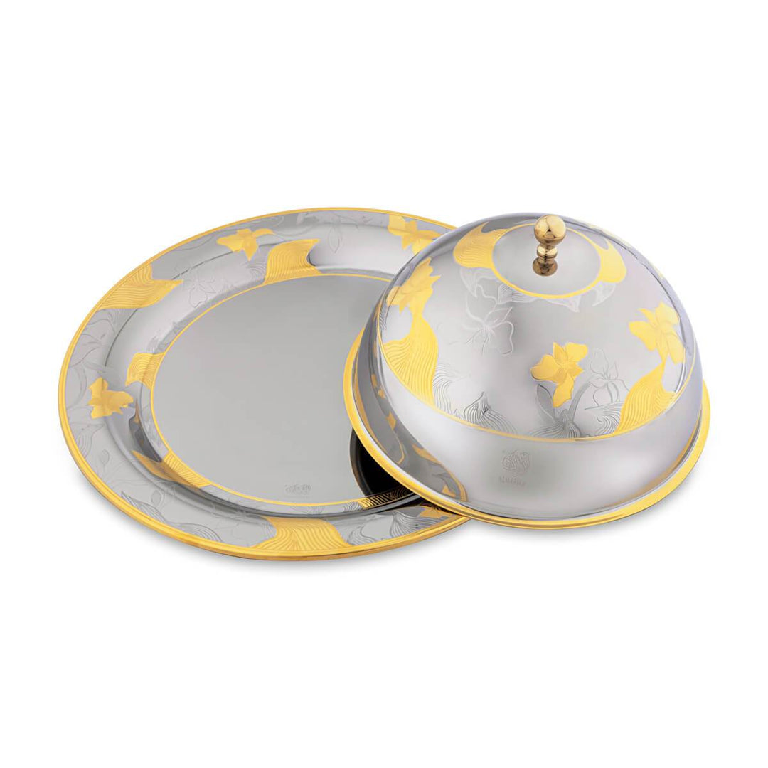 Almarjan 38 CM Luminous Collection Stainless Steel Round Quzi Tray - STS2051152